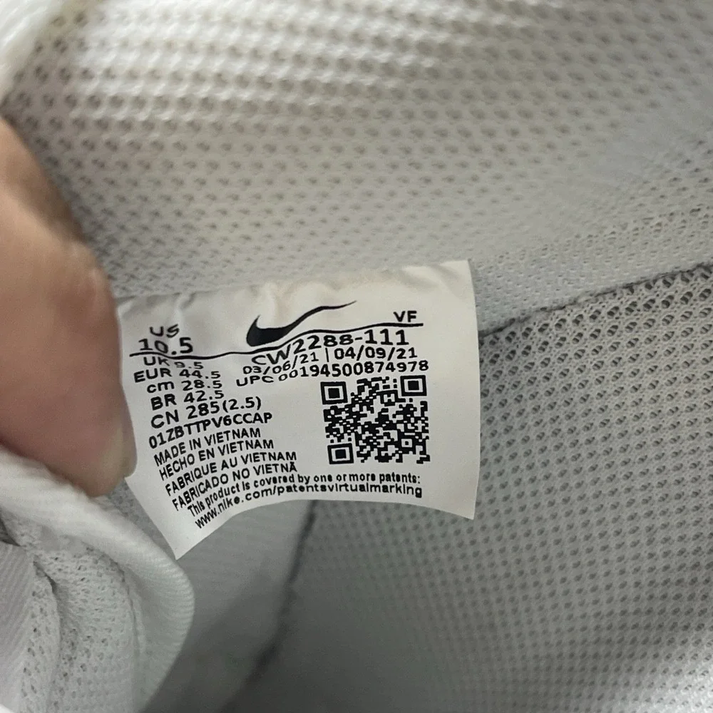 Nike Air Force 1 AF1 '07 Low Men's Triple White Sneakers Size 10.5 CW2288-111